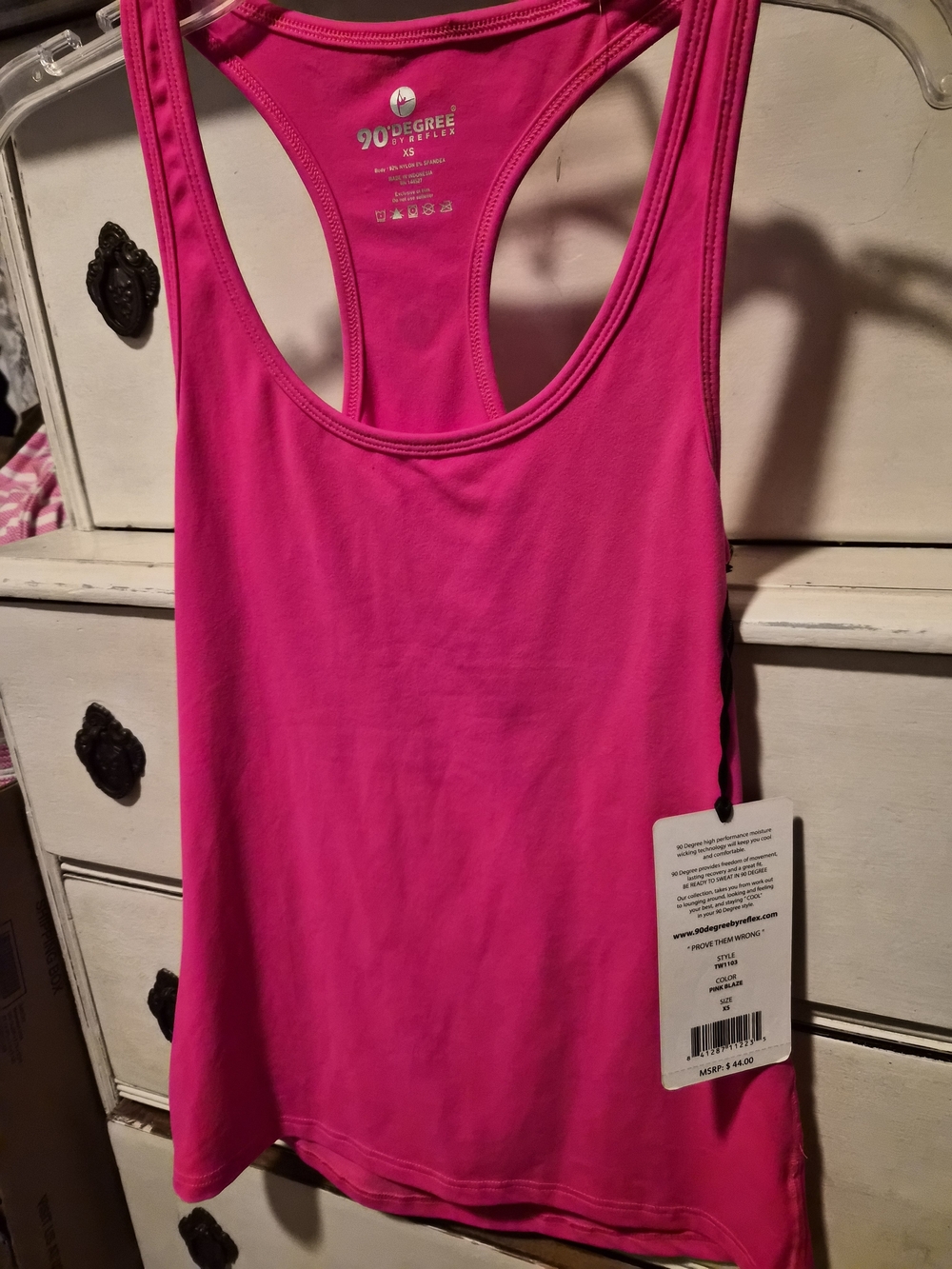 NWT 90 Degree By Reflex Pink Blaze Racerback Tank XS - Picture 6 of 11